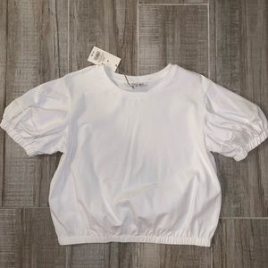 A New Day white puff sleeve crop (slight)  top